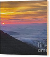 Pop Goes The Sun Over The Blue Ridge Mountains Wood Print
