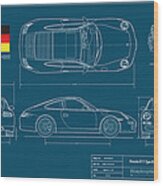 Porsche 911 Type 997 Coupe Wood Print