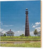 Port Bolivar Lighthouse Wood Print