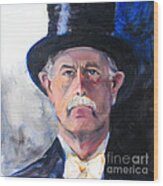 Portrait Of A Man In Top Hat Wood Print