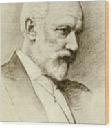 Portrait Of The Composer Piotr Tchaikovsky Wood Print