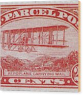 Postal Biplane, U.s. Parcel Post Stamp Wood Print