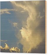 Powerful Cloud Pattern At Sunset. Wood Print