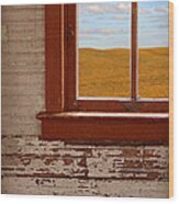 Prairie View Out Window Wood Print