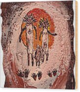 Prehistoric Family Wood Print