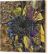 Prehistoric Sunflower Wood Print