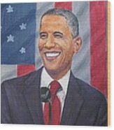 President Barak Obama Wood Print