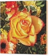 Pretty Orange Rose Wood Print