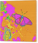 Psychedelic Butterflies Wood Print