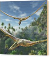 Pterosaurs Flying Wood Print