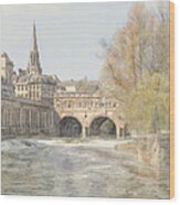 Pulteney Bridge Bath Wood Print