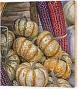 Pumpkin Basket Wood Print