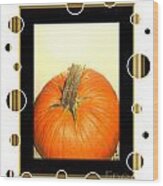 Pumpkin Card Wood Print