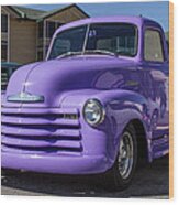 Purple Chevy Truck Wood Print