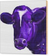 Purple Cow Wood Print
