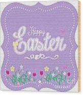 Purple Easter Card Wood Print