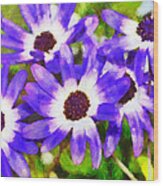 Purple Flowers Wood Print