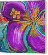 Purple Hibiscus Wood Print