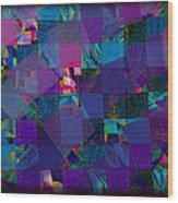Purple Patchwork Quilt Wood Print