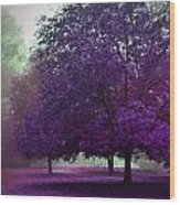 Purple Trees Wood Print