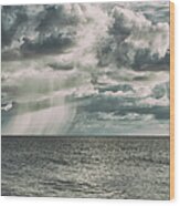 Rain And Clouds Over The Gulf Of Mexico Wood Print