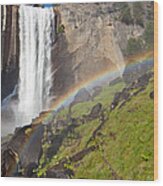 Rainbow At Vernal Falls Yosemite National Park Wood Print