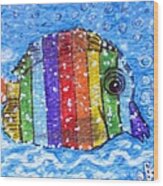 Rainbow Fish Wood Print