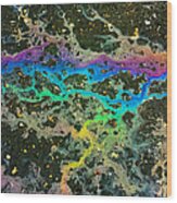 Rainbow River And Gold Wood Print