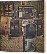Randsburg Barber Shop Interior Wood Print