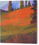 Red Alpine Wood Print