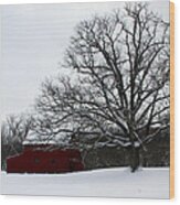 Red Barn Photograph Wood Print