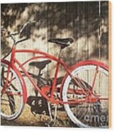 Red Bike Wood Print