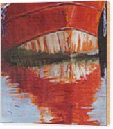 Red Boat Wood Print