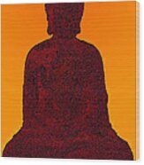 Red Buddha Wood Print