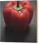 Red Capsicum Pepper Wood Print