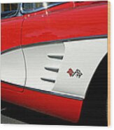 Red Corvette Wood Print