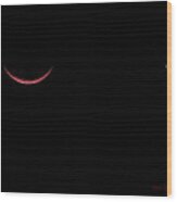 Red Crescent Moon And Venus Wood Print
