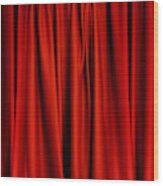 Red Curtains Wood Print