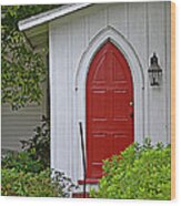 Red Door Wood Print