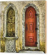 Red Door Of The Medieval Castle Of Sintra Wood Print