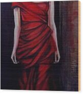 Red Dress Wood Print
