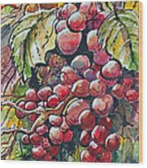 Red Grapes Wood Print