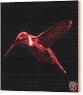 Red Hummingbird - 2054 F Wood Print