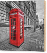 Red Phone Box And Big Ben Wood Print