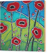 Red Poppies 1 Wood Print