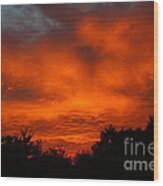 Red Sunset Wood Print