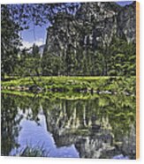 Reflecting On Yosemite Wood Print
