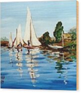 Regatta De Argenteuil Wood Print