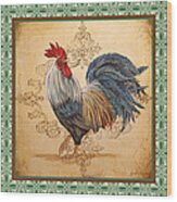 Renaissance Rooster-c-green Wood Print