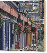 Restaurant Le Cochon Dingue In The Old Port Of Quebec City Wood Print